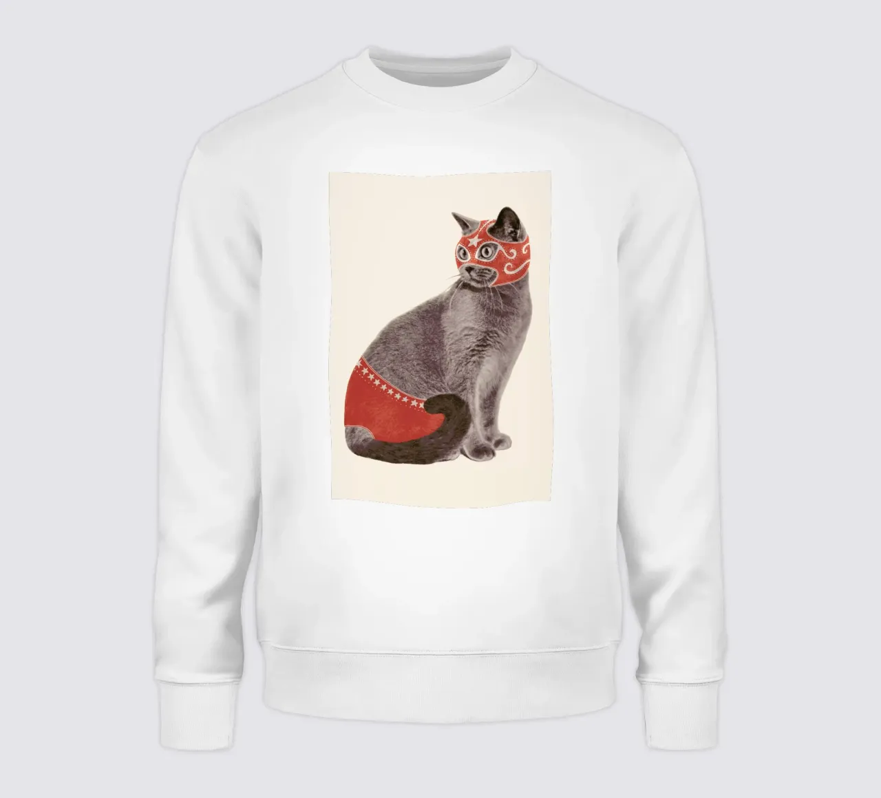 Chat Catcheur Print sweatshirt by Florent Bodart