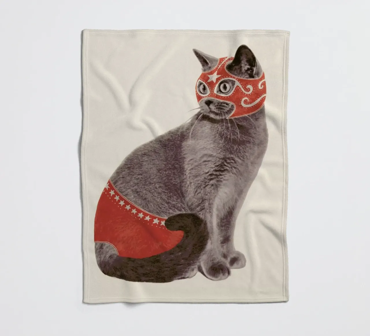Chat Catcheur Print coperta in pile da Florent Bodart