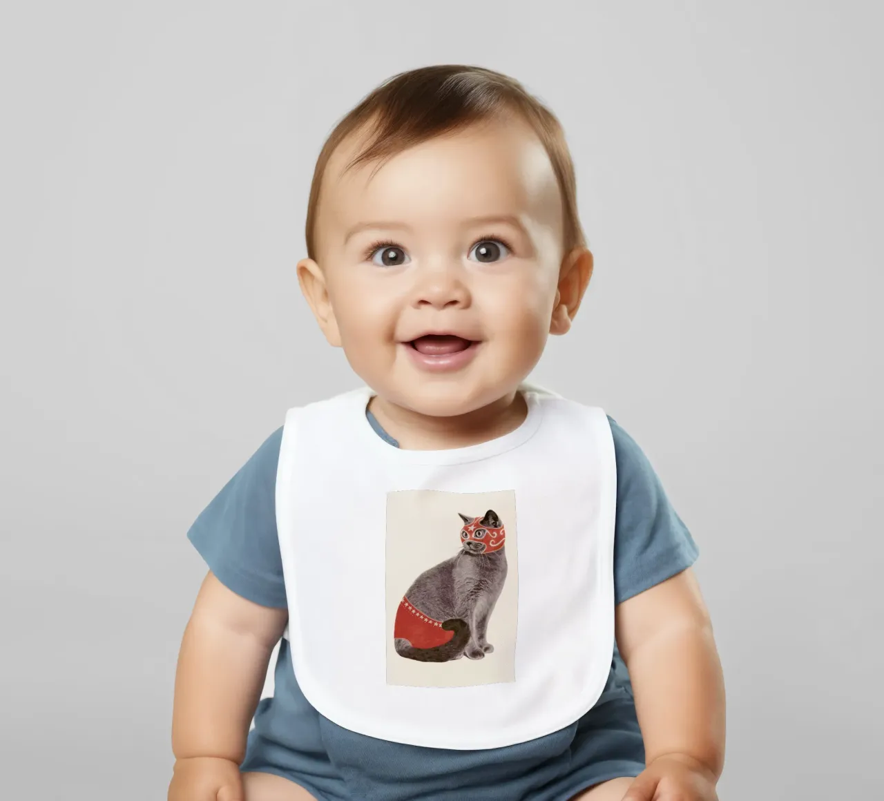 Chat Catcheur Print bavaglino da Florent Bodart