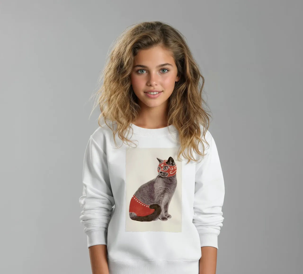 Chat Catcheur Print felpa bambino da Florent Bodart