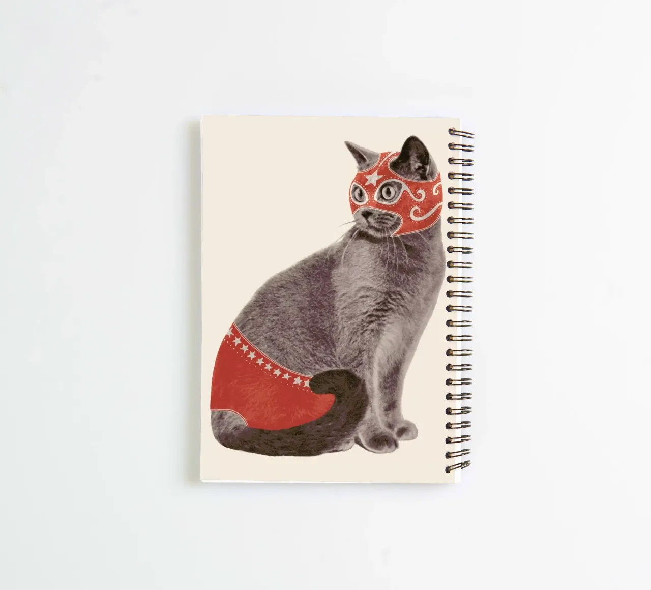 Chat Catcheur Print spiral notebook by Florent Bodart
