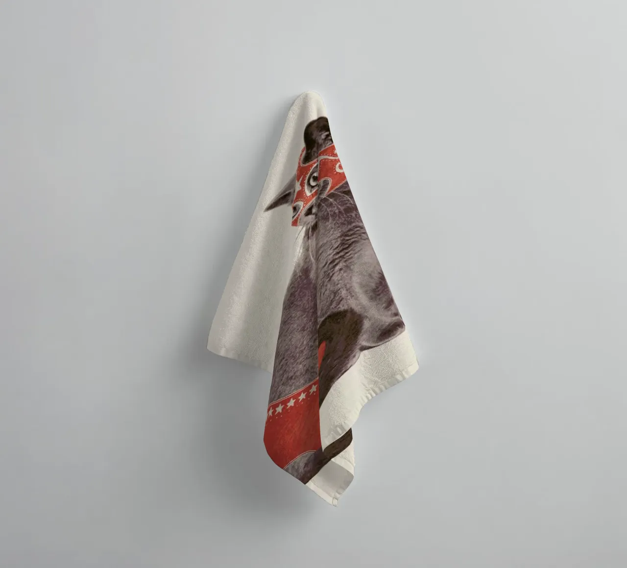 Chat Catcheur Print asciugamano da bagno da Florent Bodart