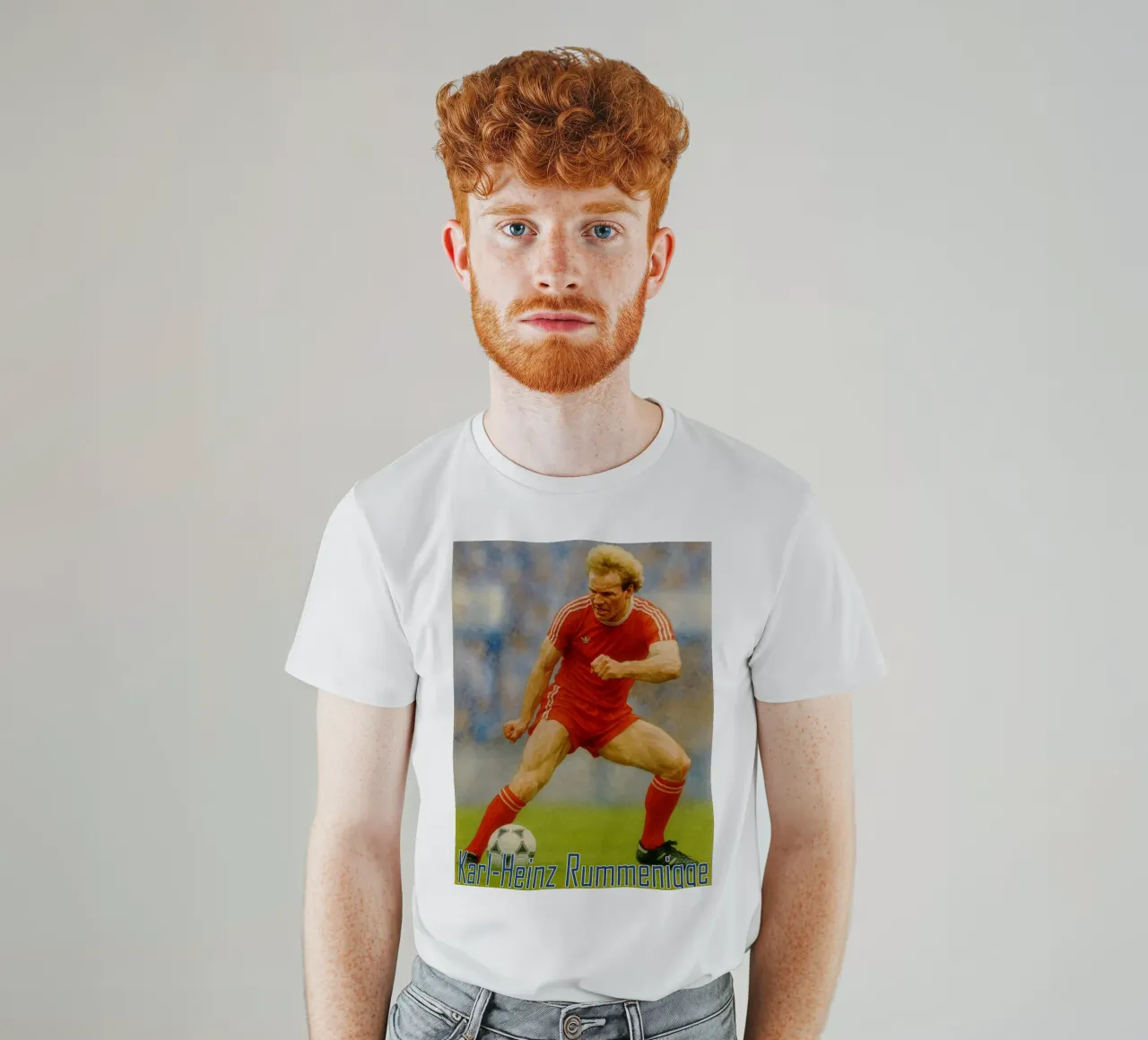 Karl-Heinz Rummenigge Repeindre Imaginer Redessiner t-shirt de MOKAIYA