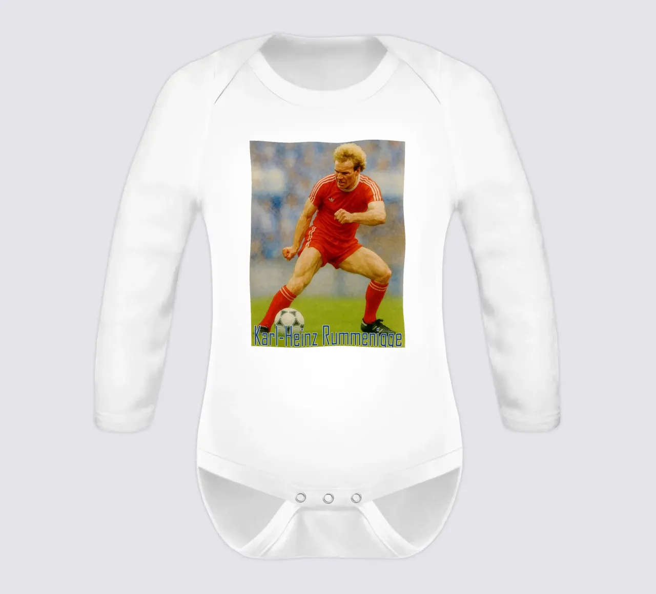 Karl-Heinz Rummenigge Repainting Imagination Redrawing long-sleeve baby romper by MOKAIYA