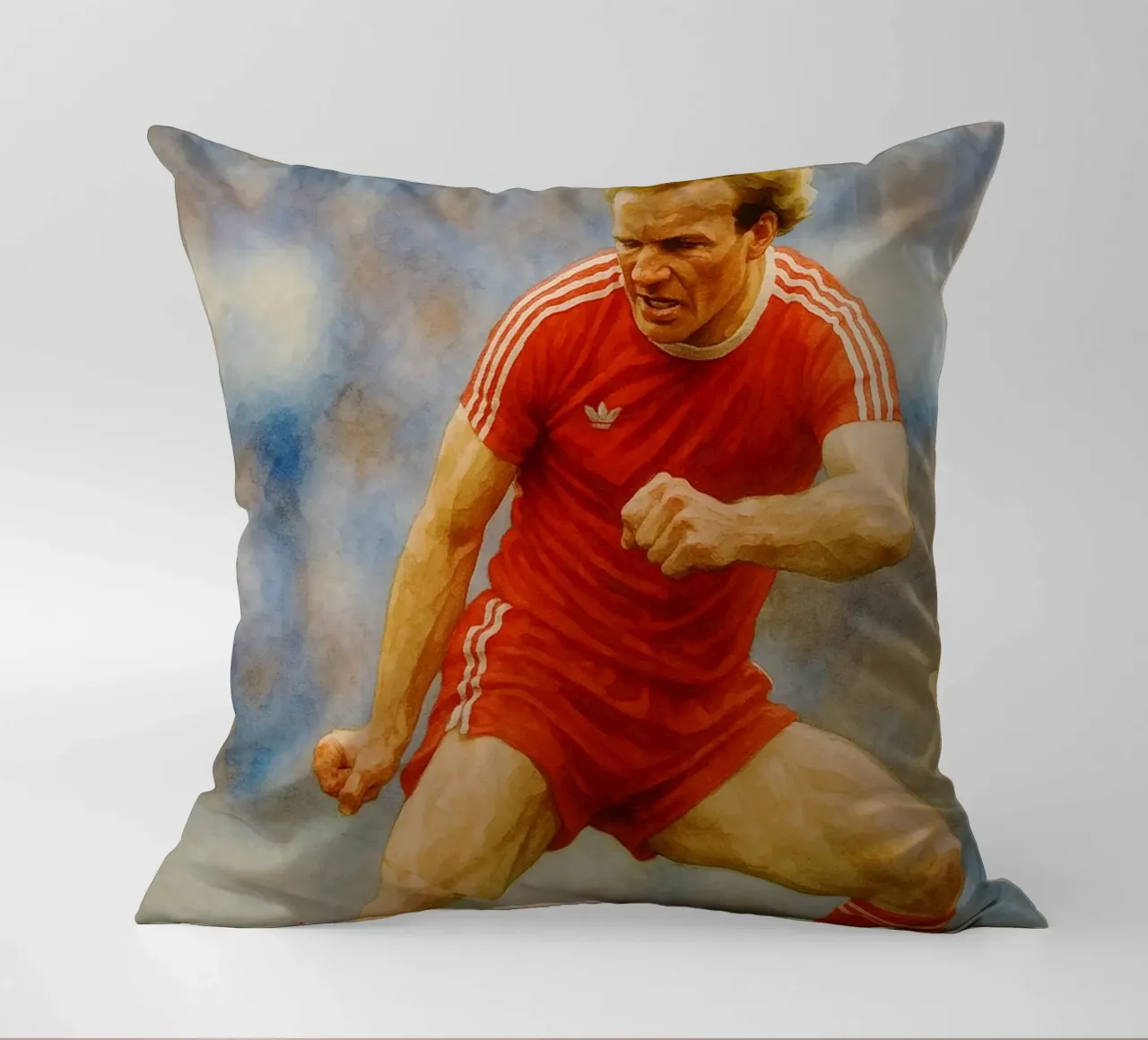 Karl-Heinz Rummenigge Repainting Imagination Redrawing decorative cushion by MOKAIYA