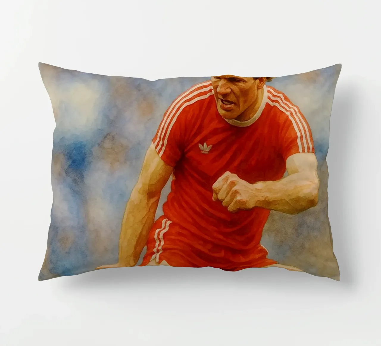 Karl-Heinz Rummenigge Repainting Imagination Redrawing decorative cushion by MOKAIYA