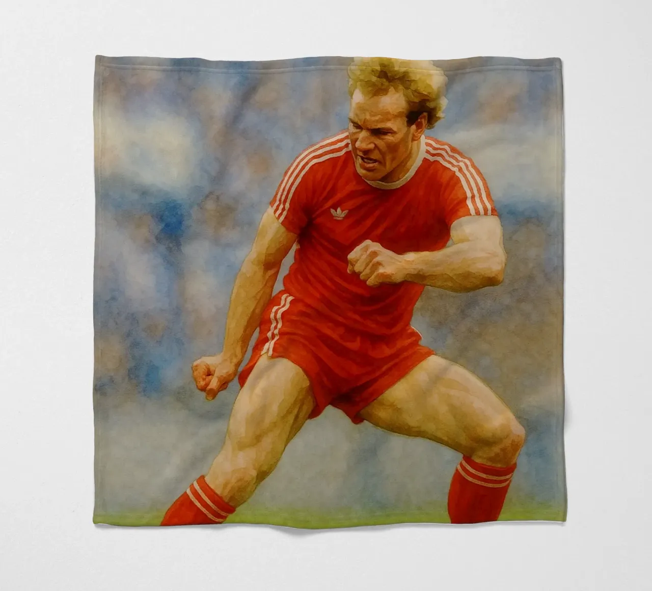 Karl-Heinz Rummenigge Repainting Imagination Redrawing fleece blanket by MOKAIYA