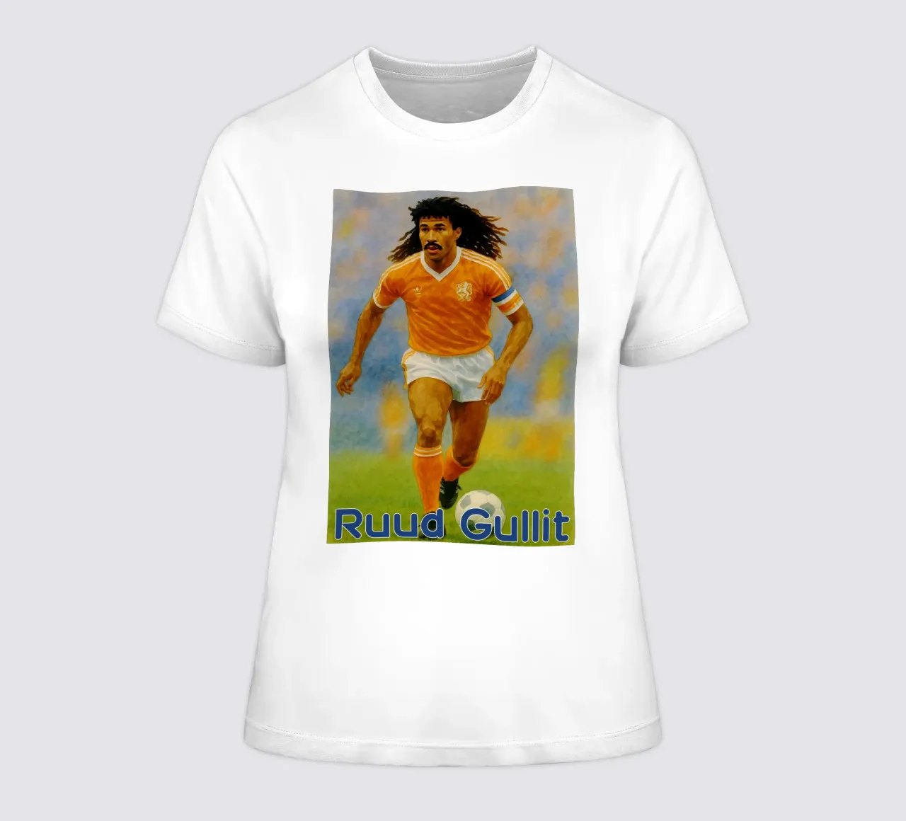 Ruud Gullit Repainting Imagination Redrawing women's fitted t-shirt by MOKAIYA