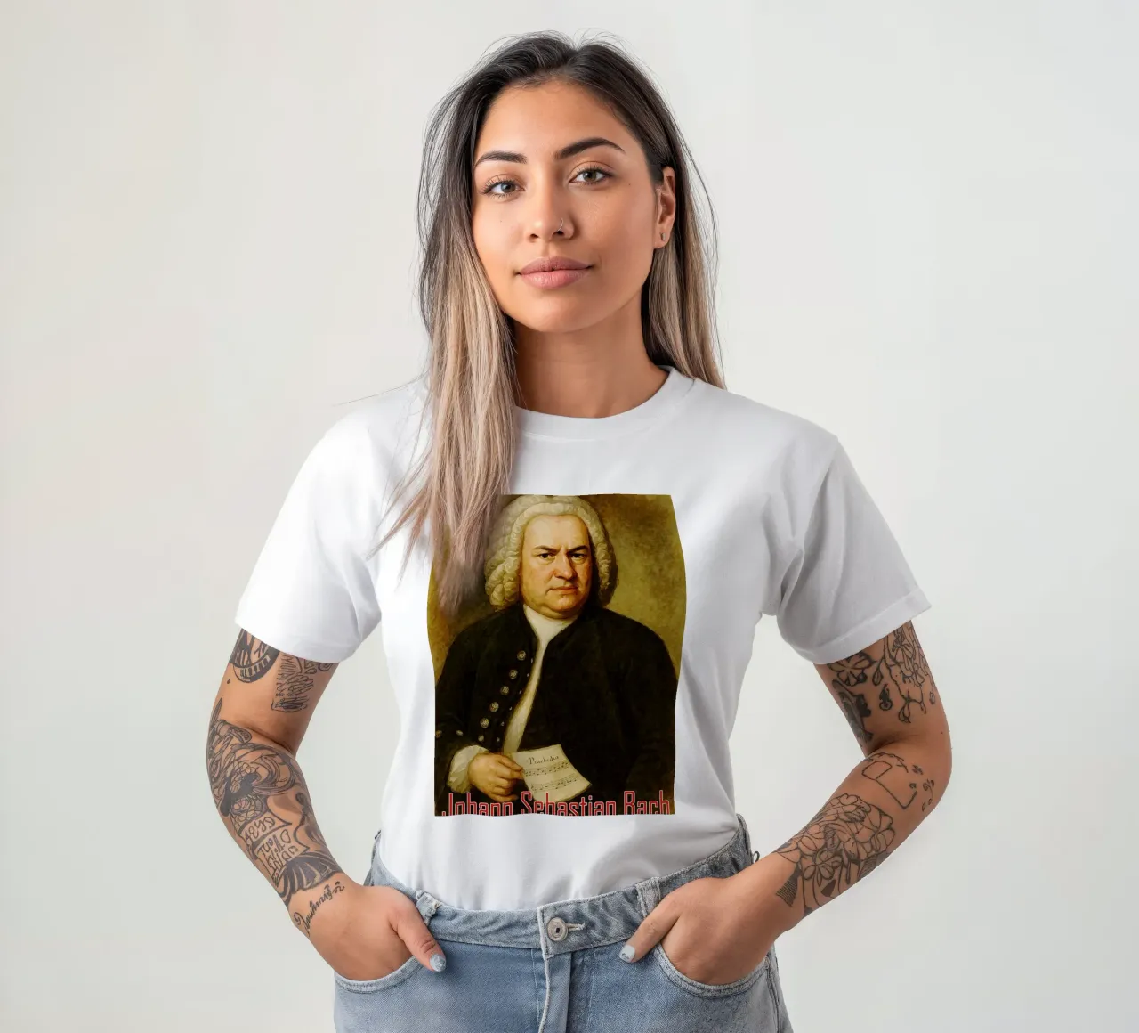 Johann Sebastian Bach Riparlare Immaginazione Ridisegnare t-shirt da MOKAIYA