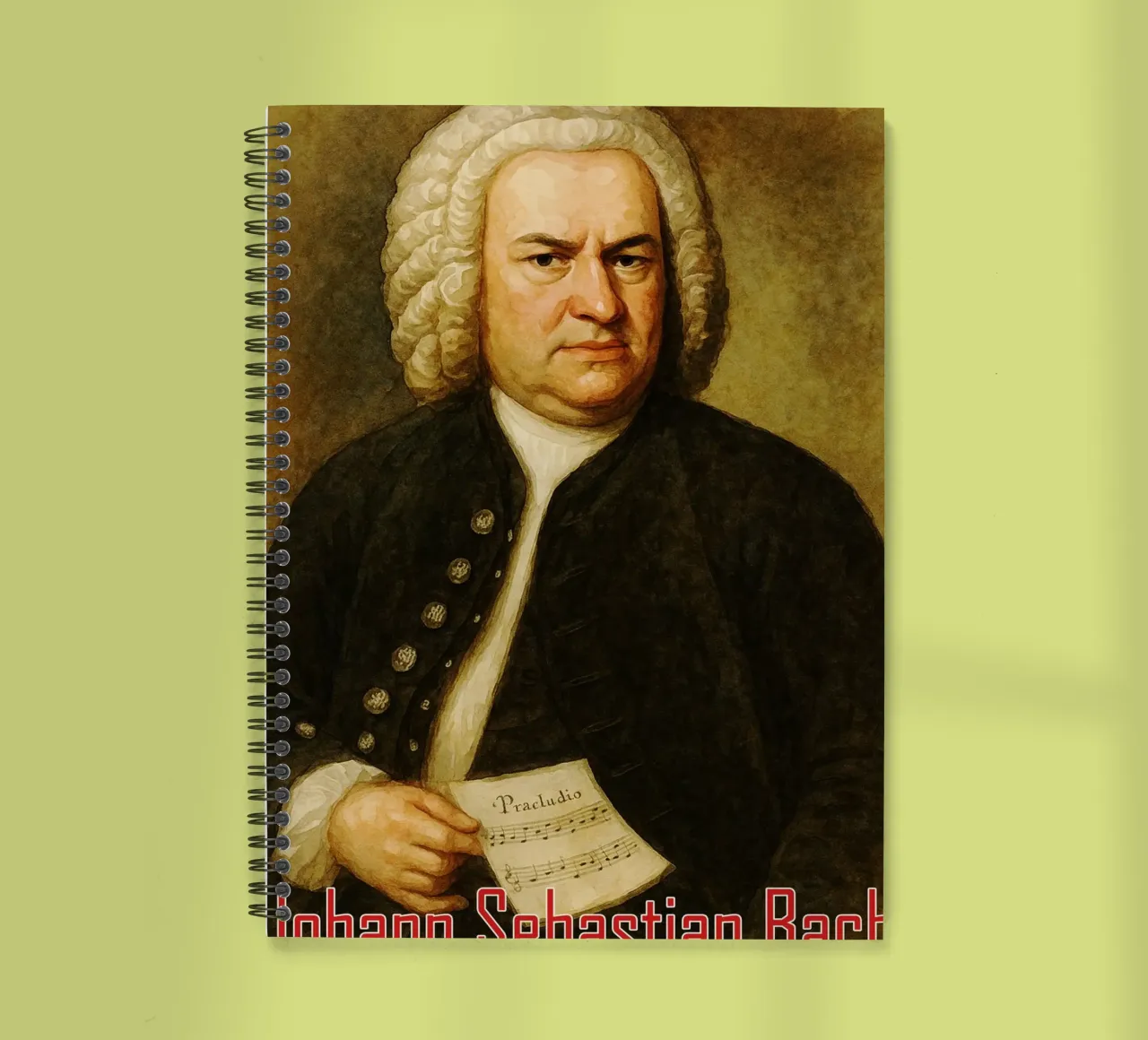 Johann Sebastian Bach Repainting Imagination Redrawing spiral notebook by MOKAIYA