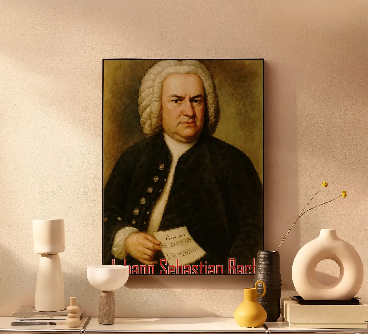 Johann Sebastian Bach Riparlare Immaginazione Ridisegnare plexiglass da MOKAIYA