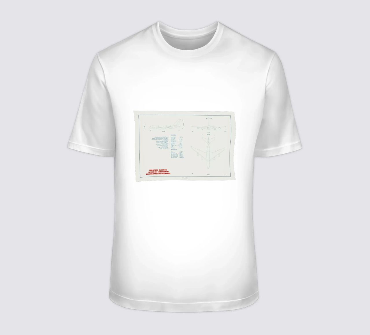 Technical Drawing A380 t-shirt da Marc Schulthess