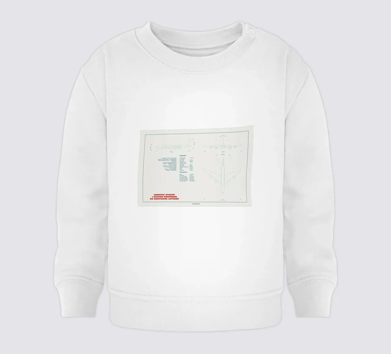 Technical Drawing A380 felpa neonato da Marc Schulthess