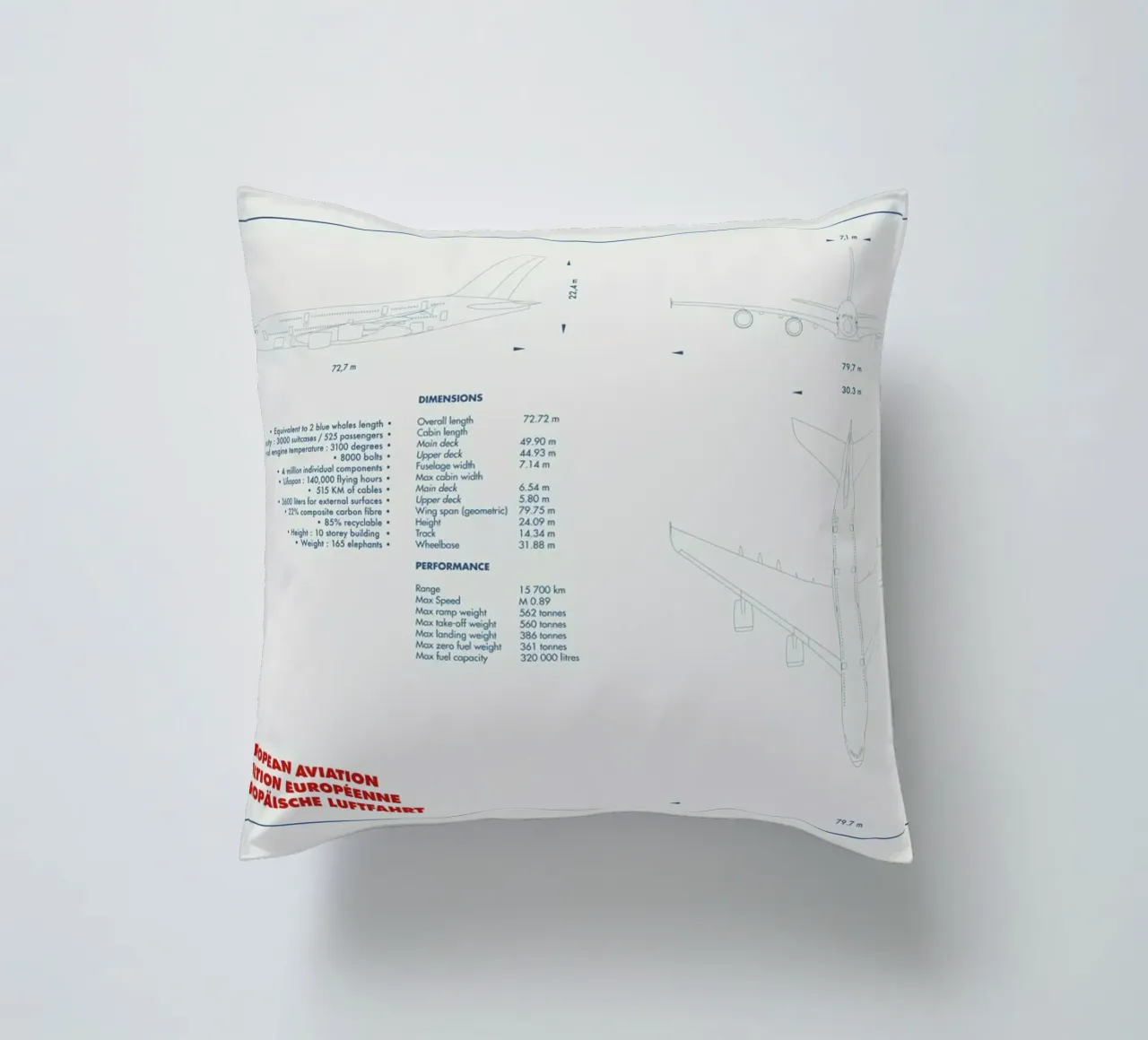 Technical Drawing A380 cuscino da Marc Schulthess