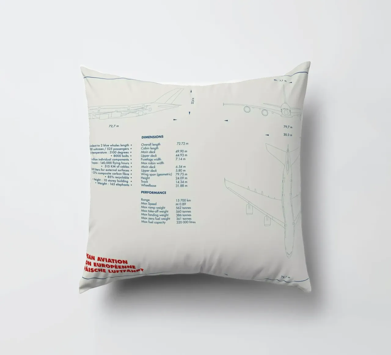 Technical Drawing A380 cuscino da Marc Schulthess