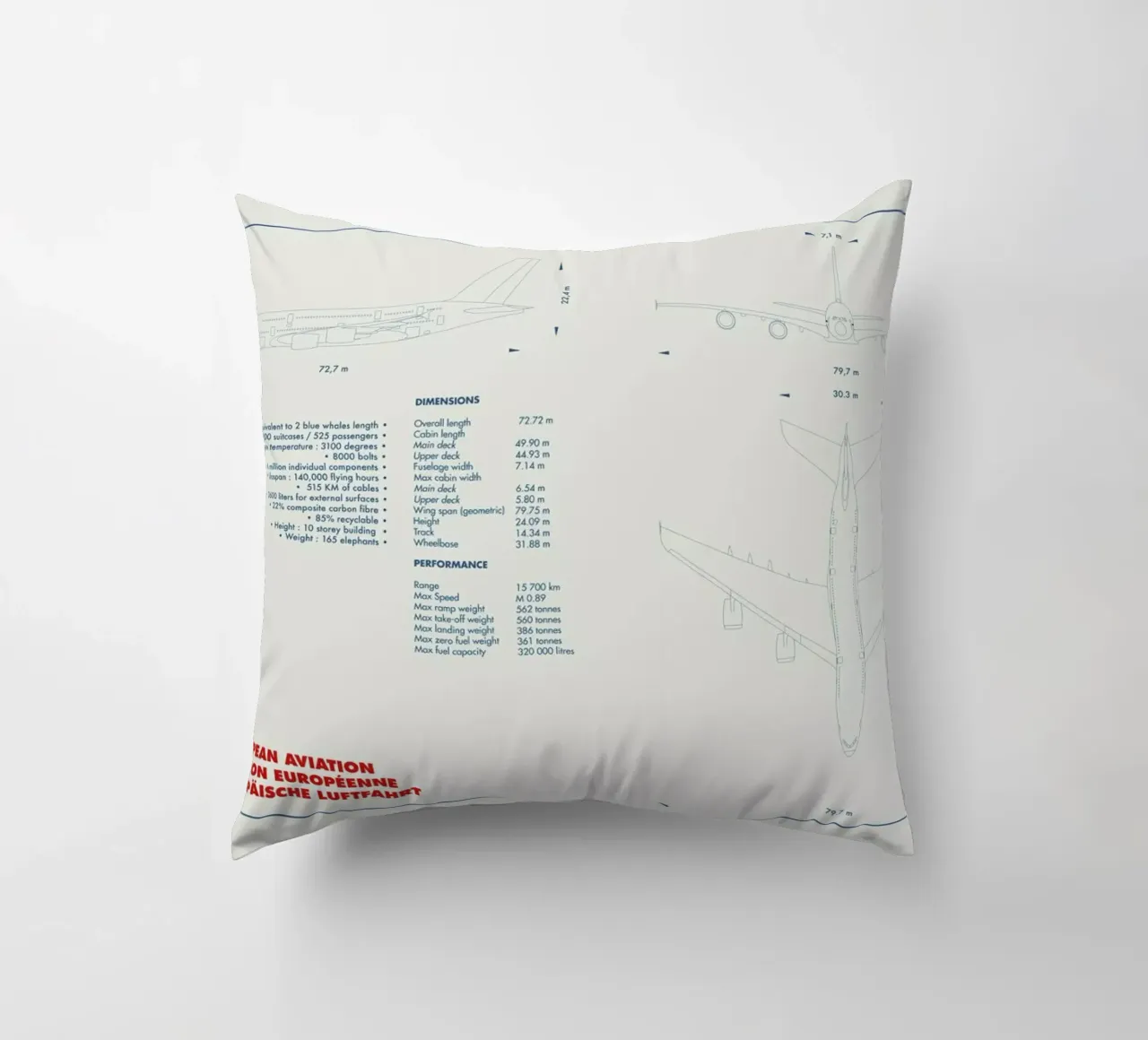 Technical Drawing A380 cuscino da Marc Schulthess