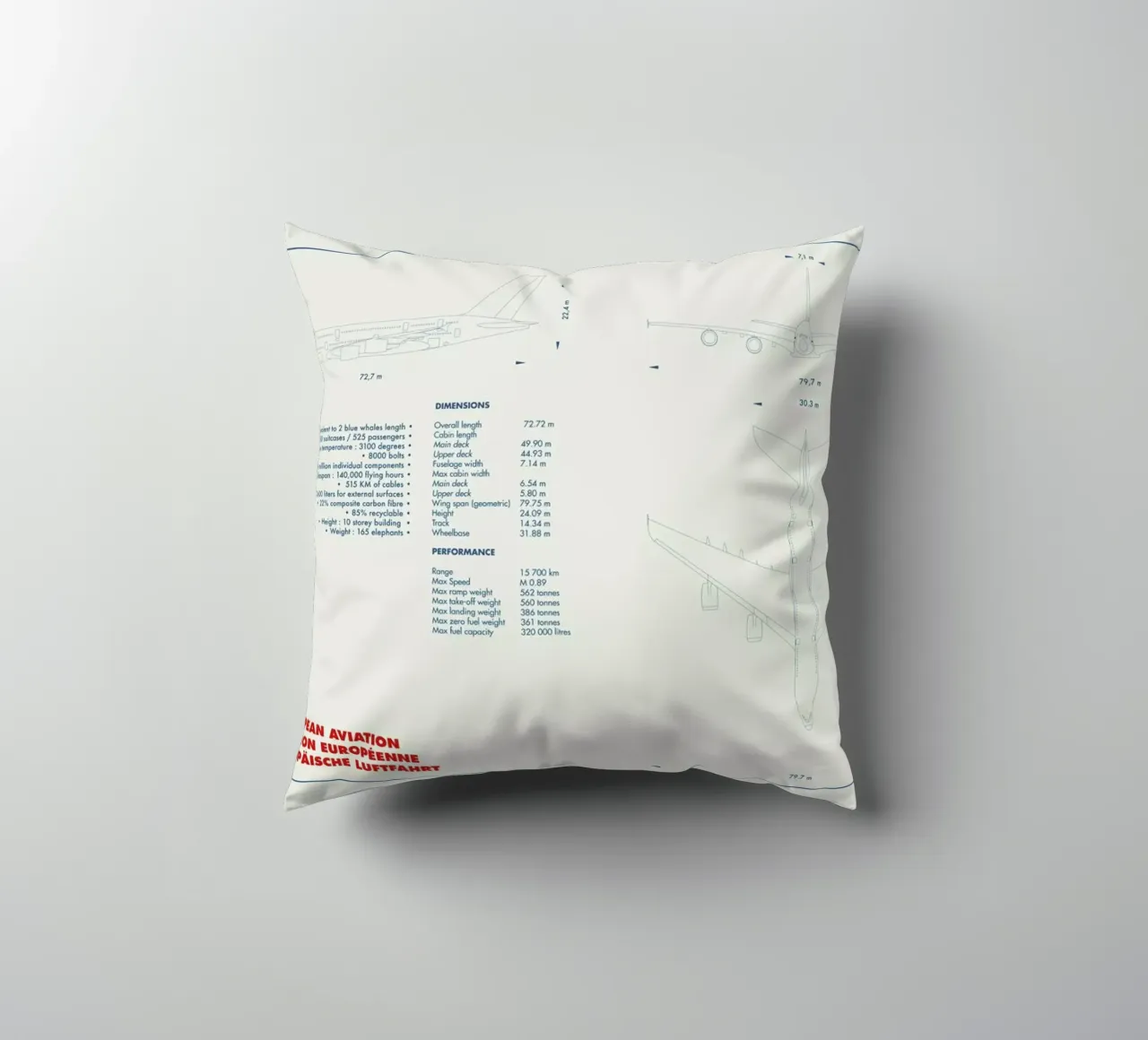 Technical Drawing A380 cuscino da Marc Schulthess