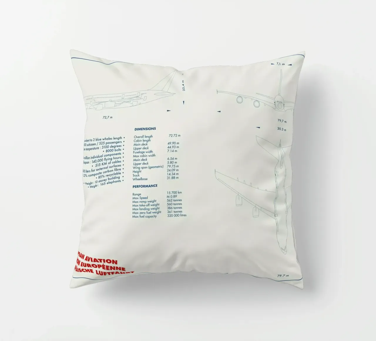 Technical Drawing A380 cuscino da Marc Schulthess