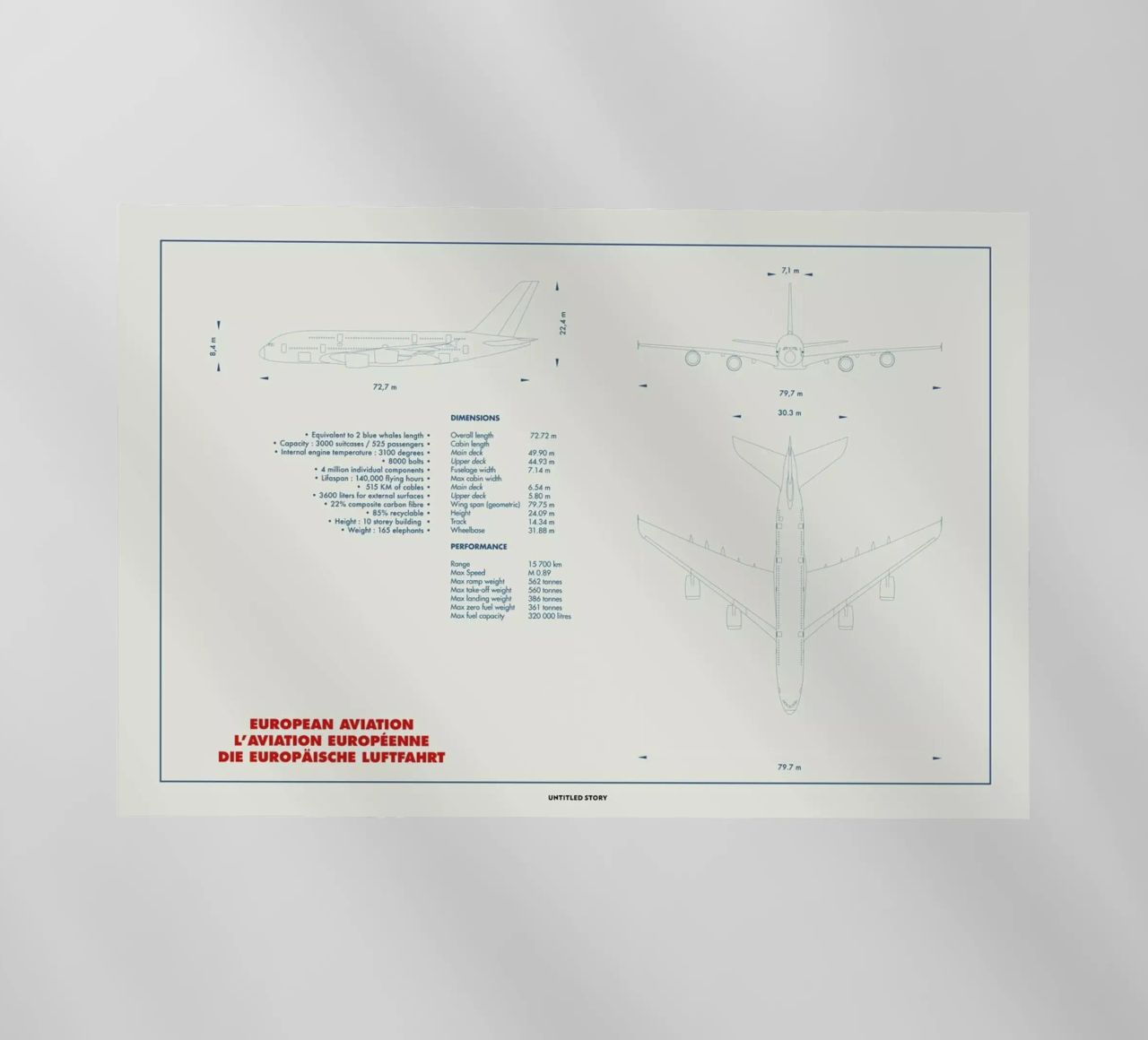 Technical Drawing A380 pellicola backlit da Marc Schulthess
