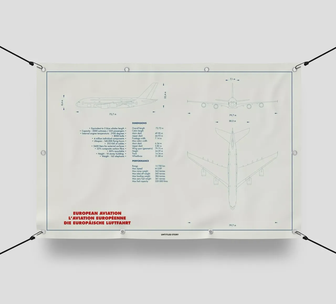 Technical Drawing A380 telo in pvc da Marc Schulthess