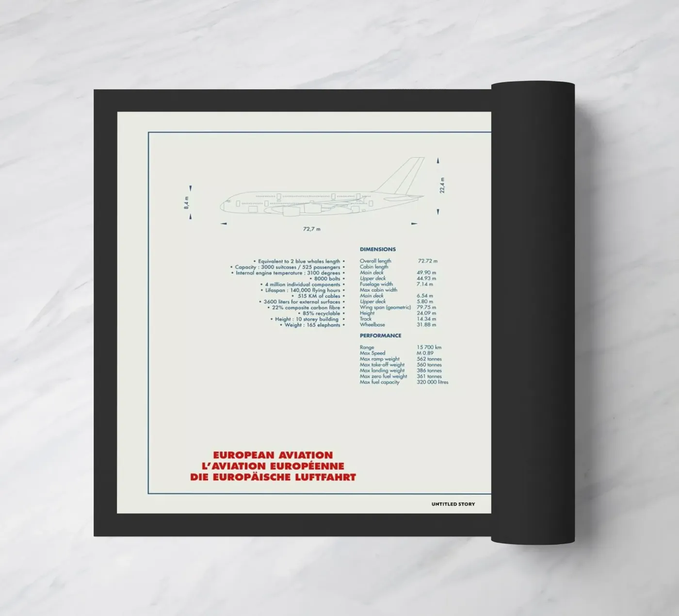 Technical Drawing A380 deurmat van Marc Schulthess