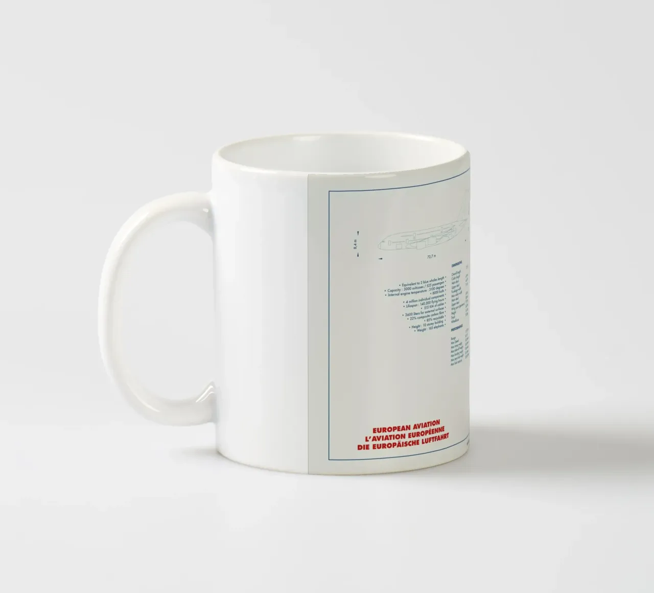 Technical Drawing A380 mug en céramique de Marc Schulthess