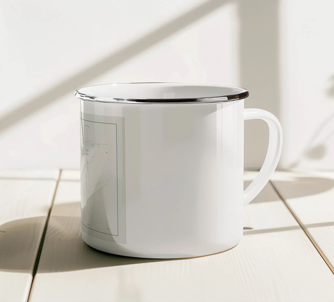 Technical Drawing A380 tazza in smalto da Marc Schulthess