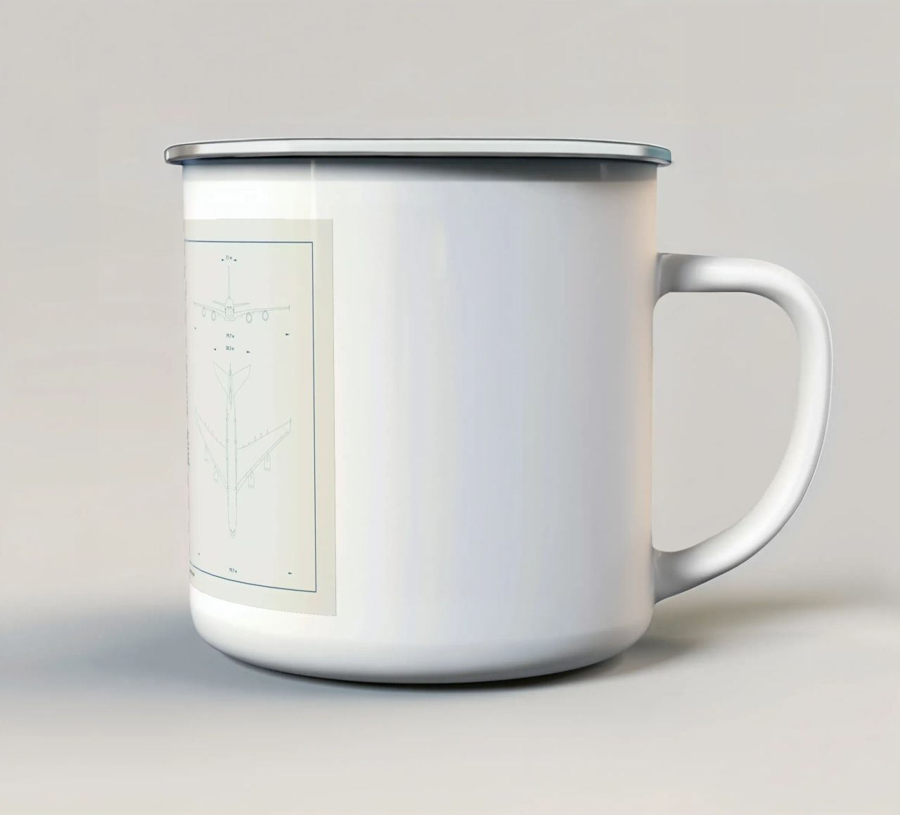 Technical Drawing A380 tazza in smalto da Marc Schulthess