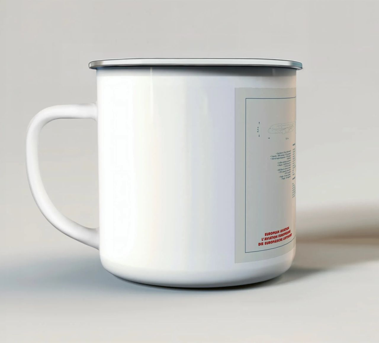 Technical Drawing A380 tazza in smalto da Marc Schulthess
