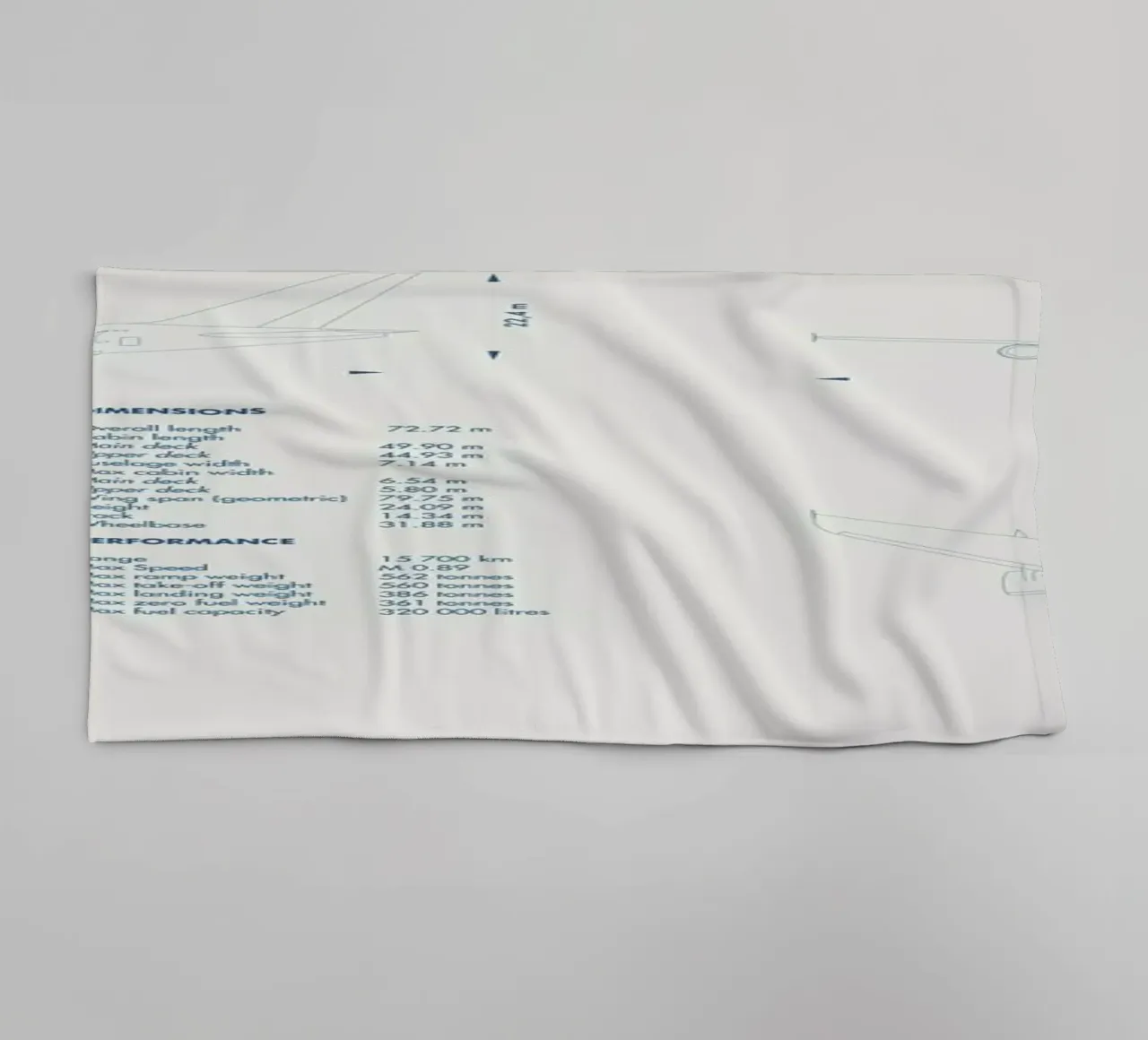 Technical Drawing A380 toalla de baño de Marc Schulthess