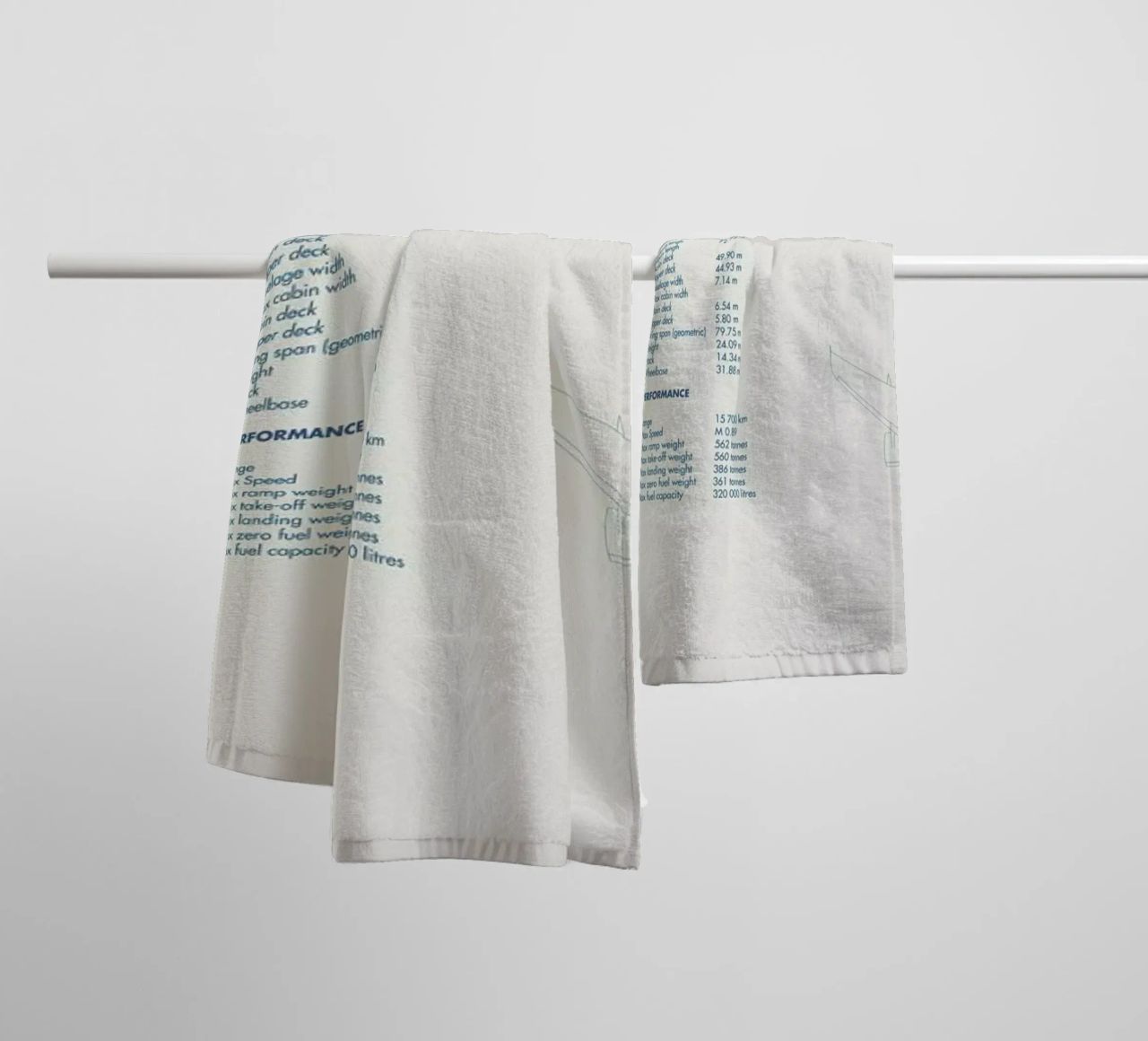 Technical Drawing A380 asciugamano da bagno da Marc Schulthess