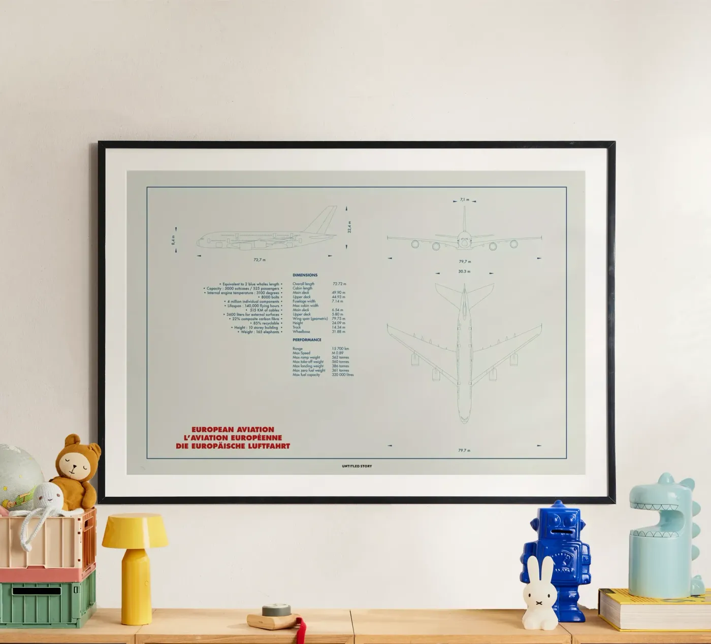 Technical Drawing A380 poster da Marc Schulthess
