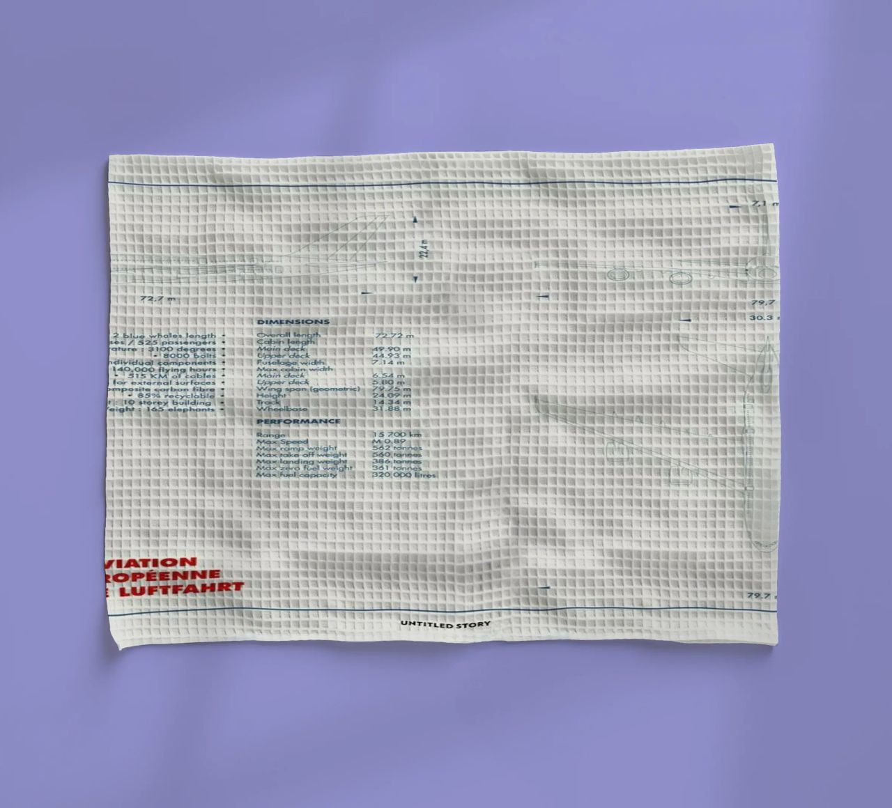 Technical Drawing A380 canovaccio da cucina da Marc Schulthess