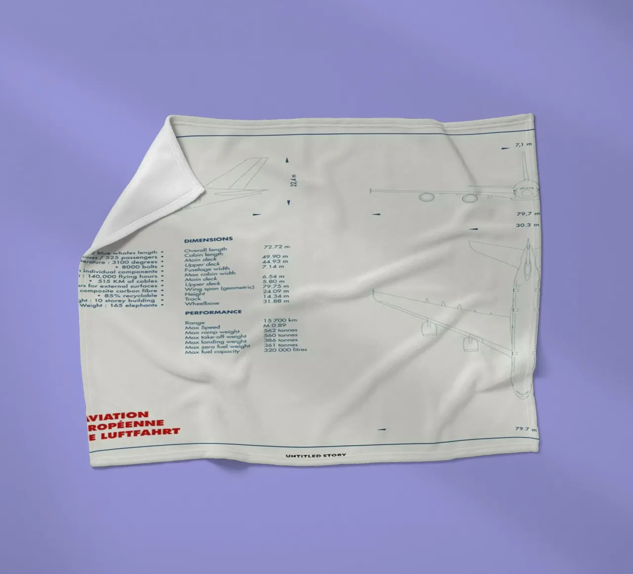 Technical Drawing A380 coperta in pile da Marc Schulthess