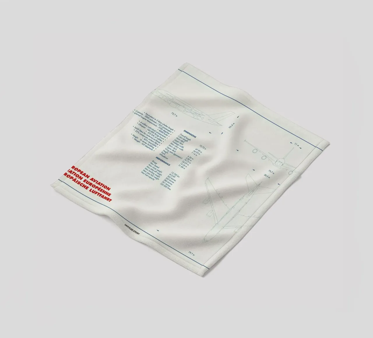 Technical Drawing A380 coperta in pile da Marc Schulthess