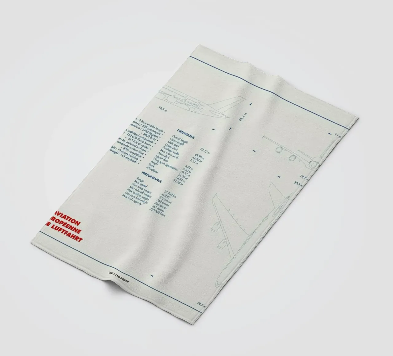 Technical Drawing A380 coperta in pile da Marc Schulthess