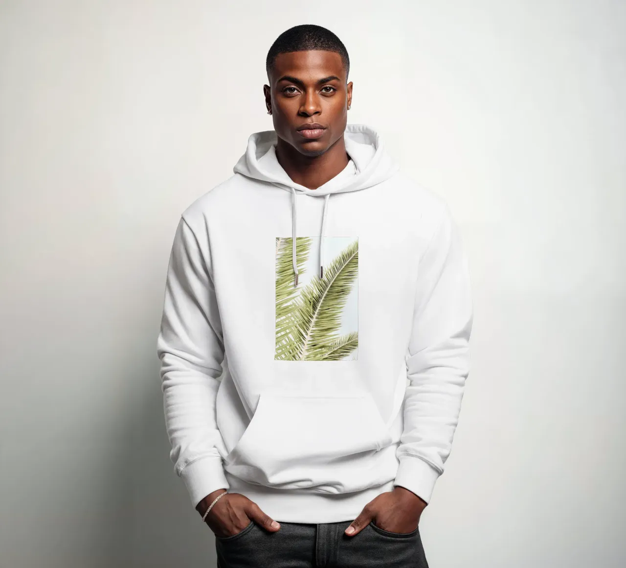 Light Palm Trees felpa con cappuccio da Babett Schultze