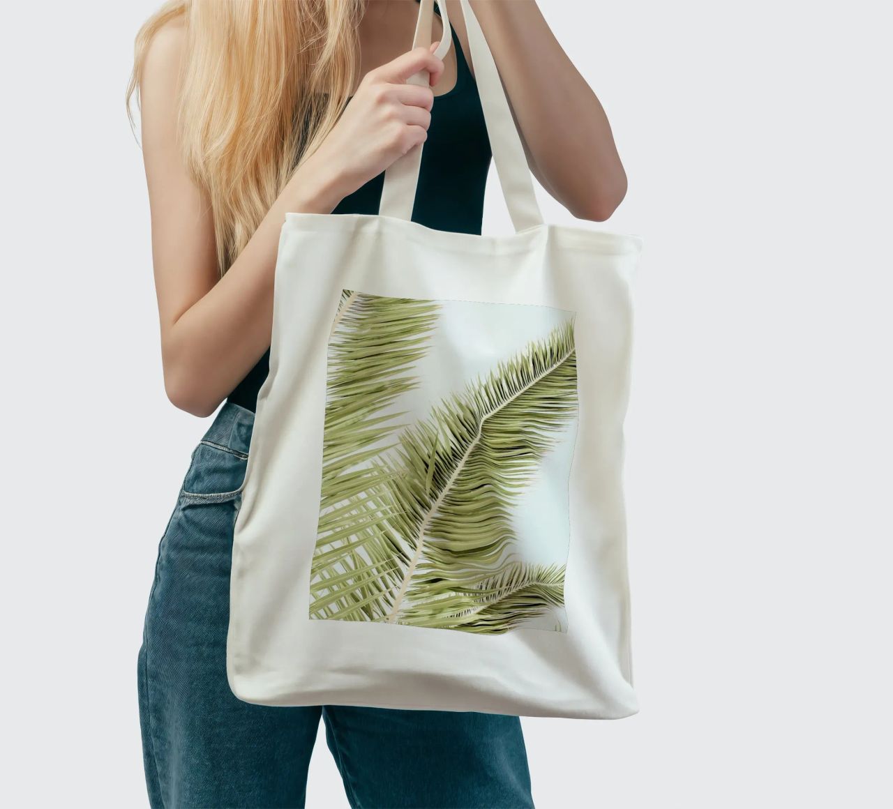 Light Palm Trees borsa in juta da Babett Schultze