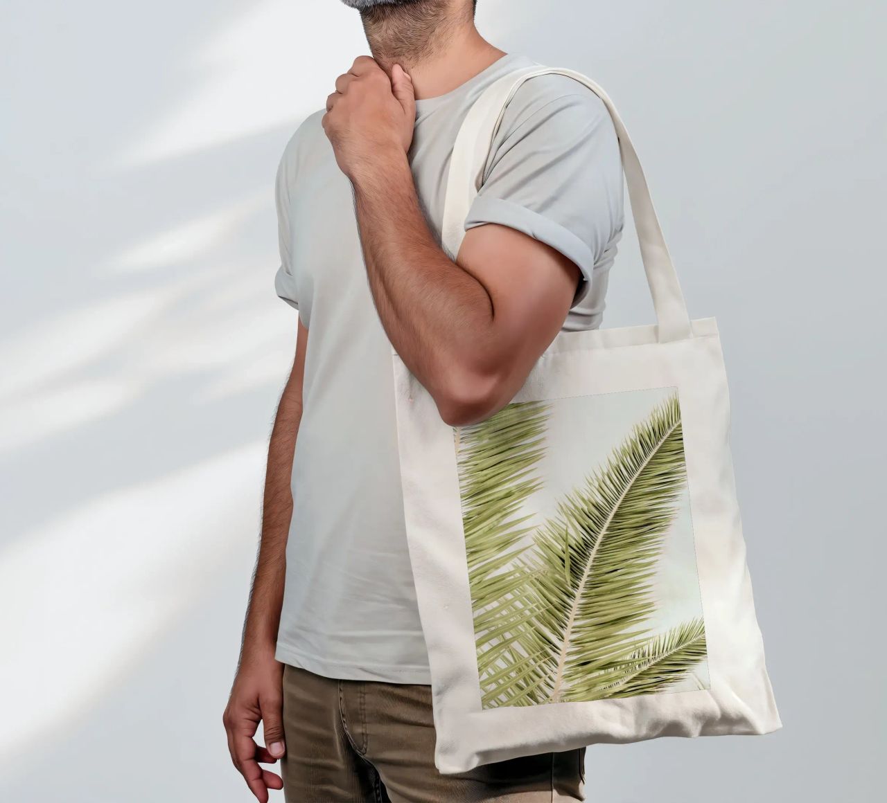 Light Palm Trees borsa in juta da Babett Schultze