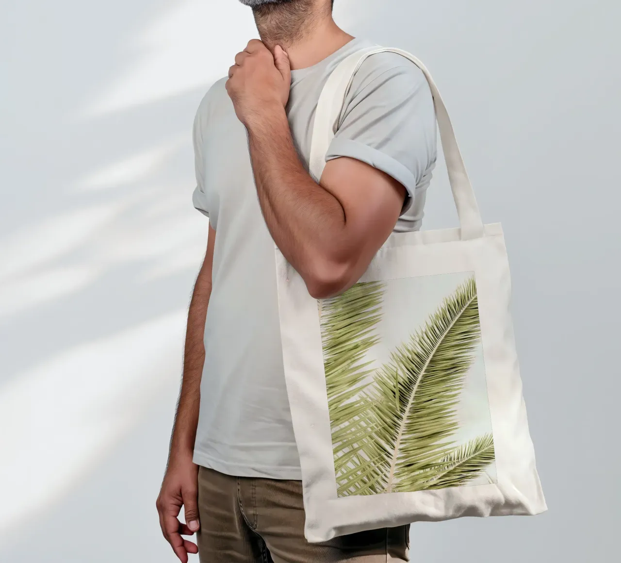 Light Palm Trees borsa in juta da Babett Schultze