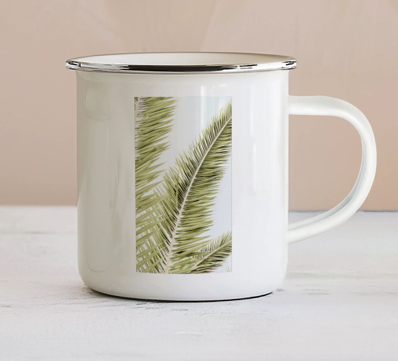 Light Palm Trees tazza in smalto da Babett Schultze
