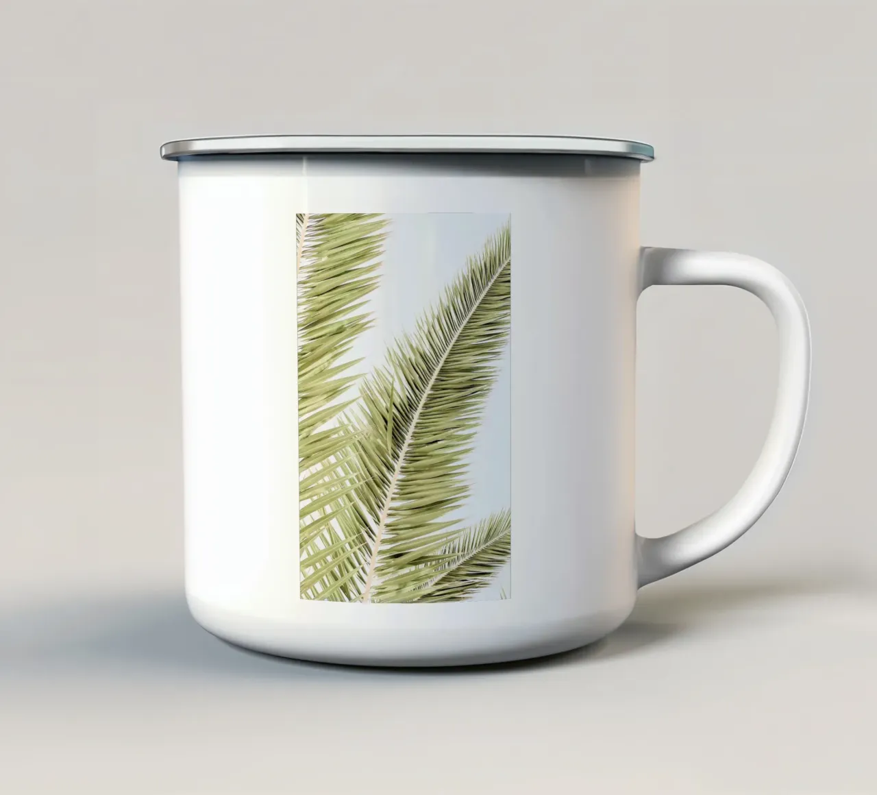 Light Palm Trees Emaille Tasse von Babett Schultze