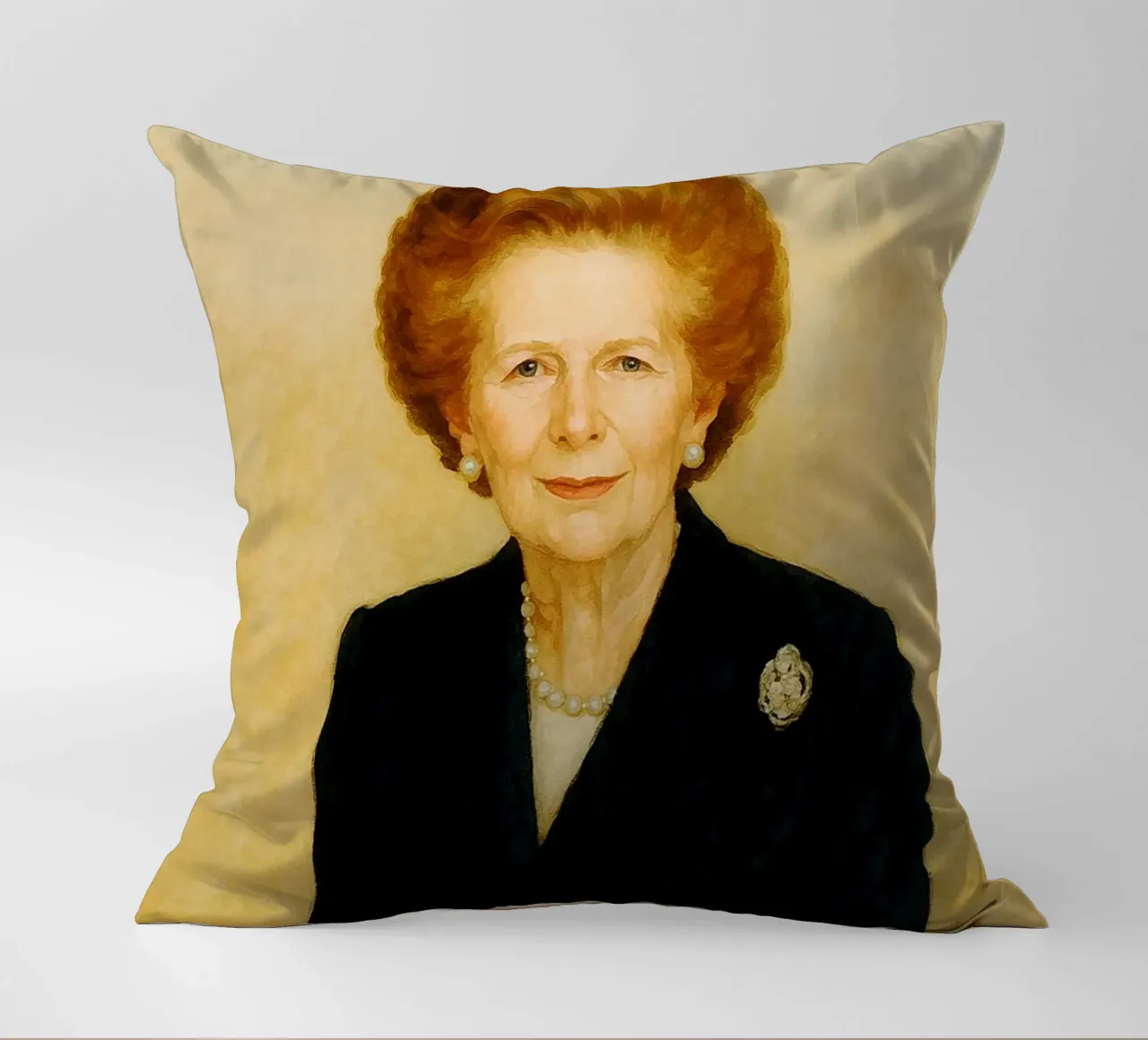 Margaret Thatcher Painting Imagination Redrawing decorative cushion by MOKAIYA