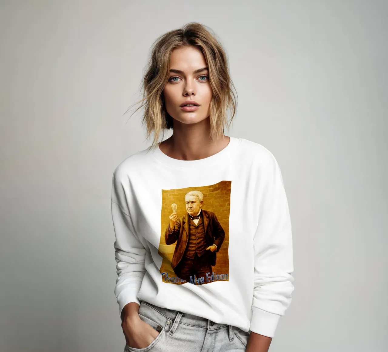 Thomas Alva Edison Riparare l'immaginazione Ridisegnare felpa da MOKAIYA