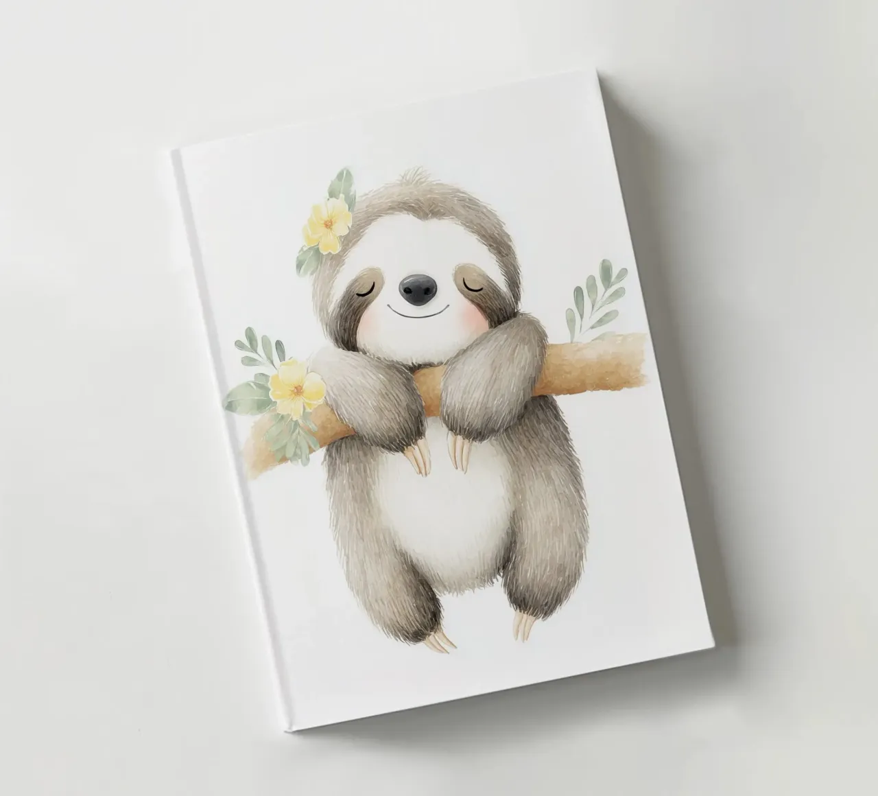 Cute sloth girl notebook by Carinaprint
