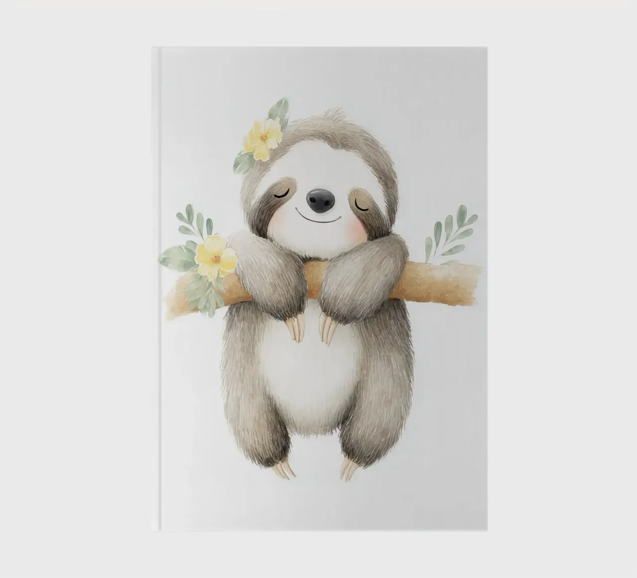 Cute sloth girl notebook by Carinaprint