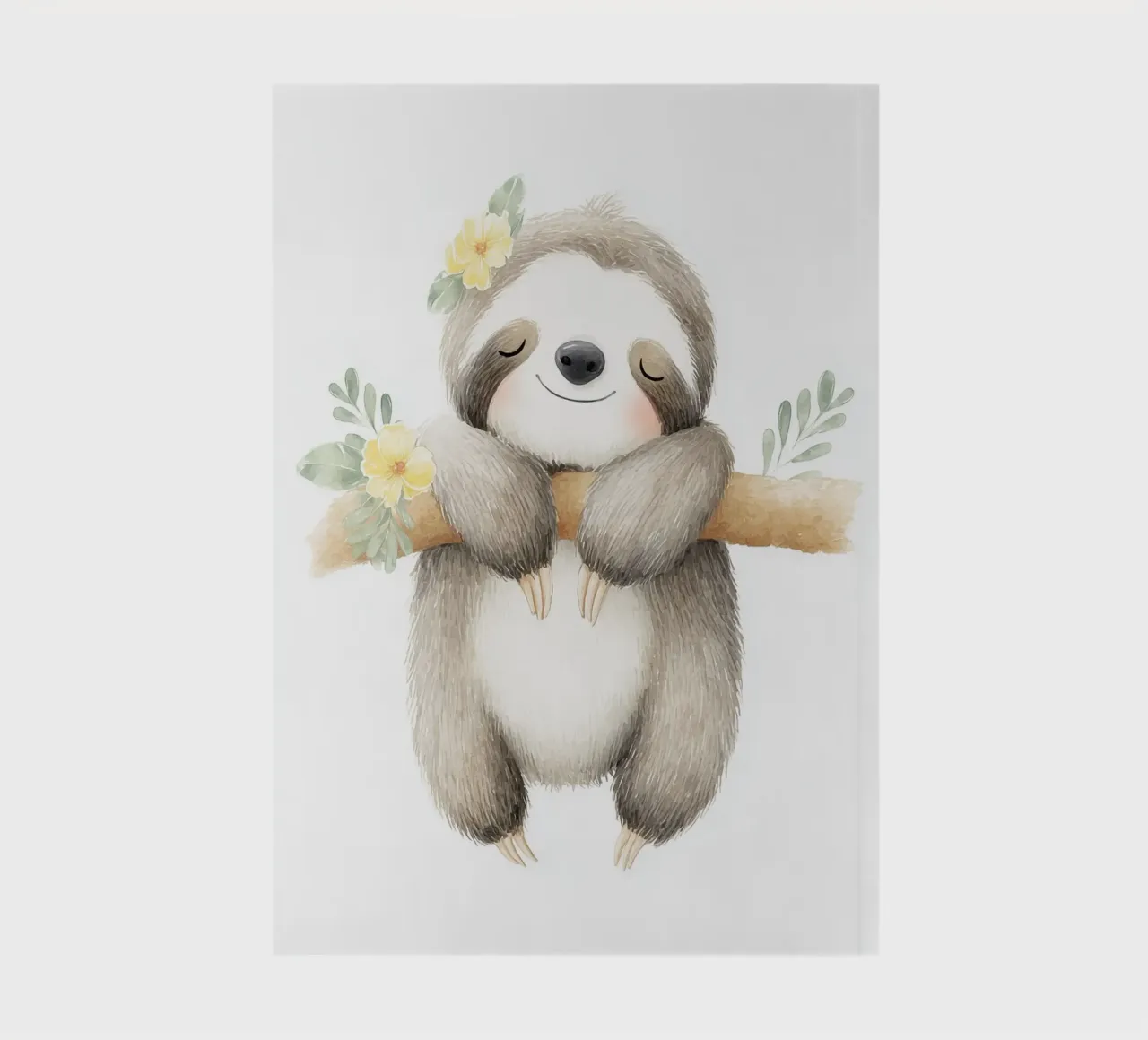 Cute sloth girl notebook by Carinaprint