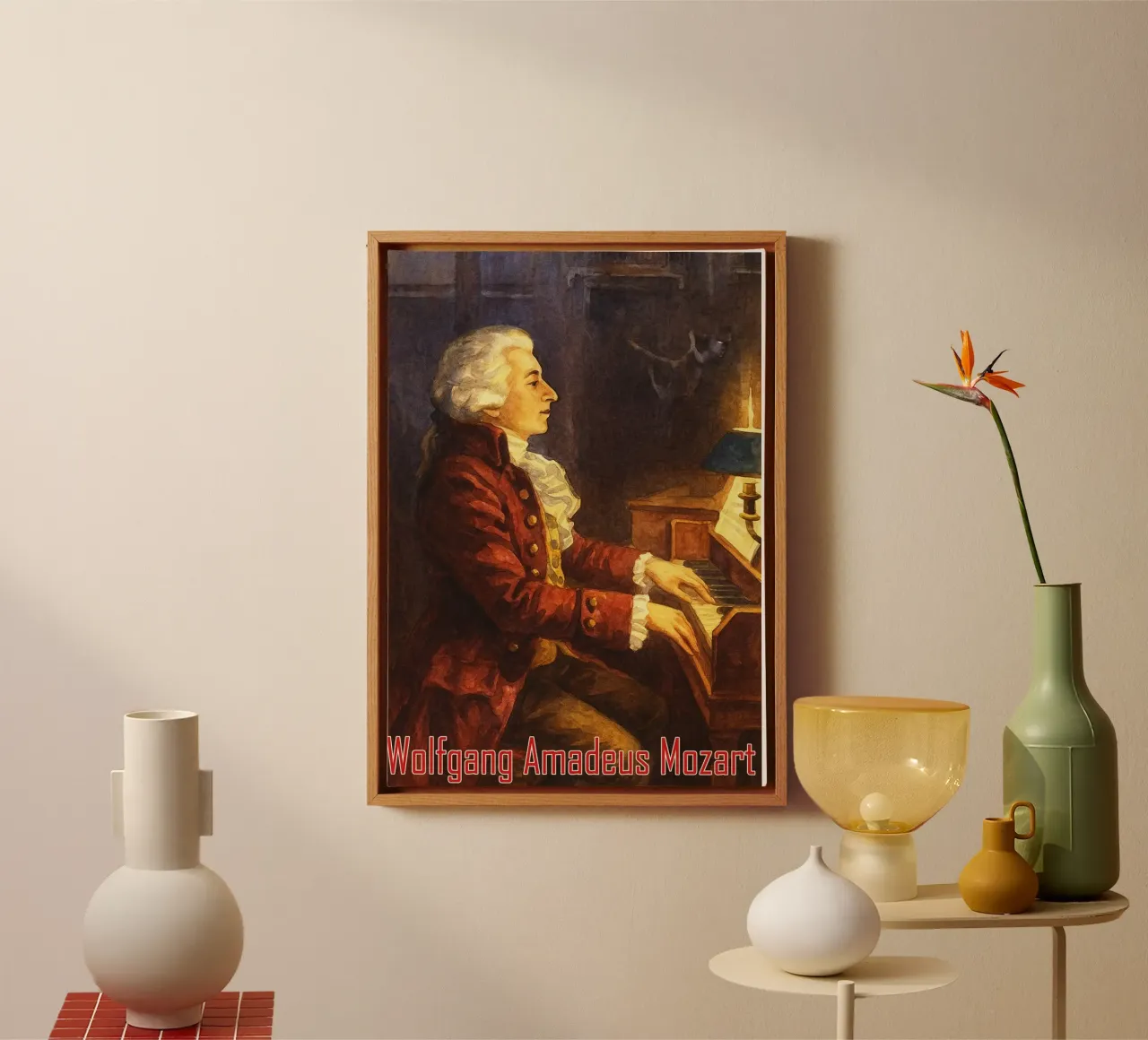 Wolfgang Amadeus Mozart Repainting Imagination Redrawing canvas by MOKAIYA