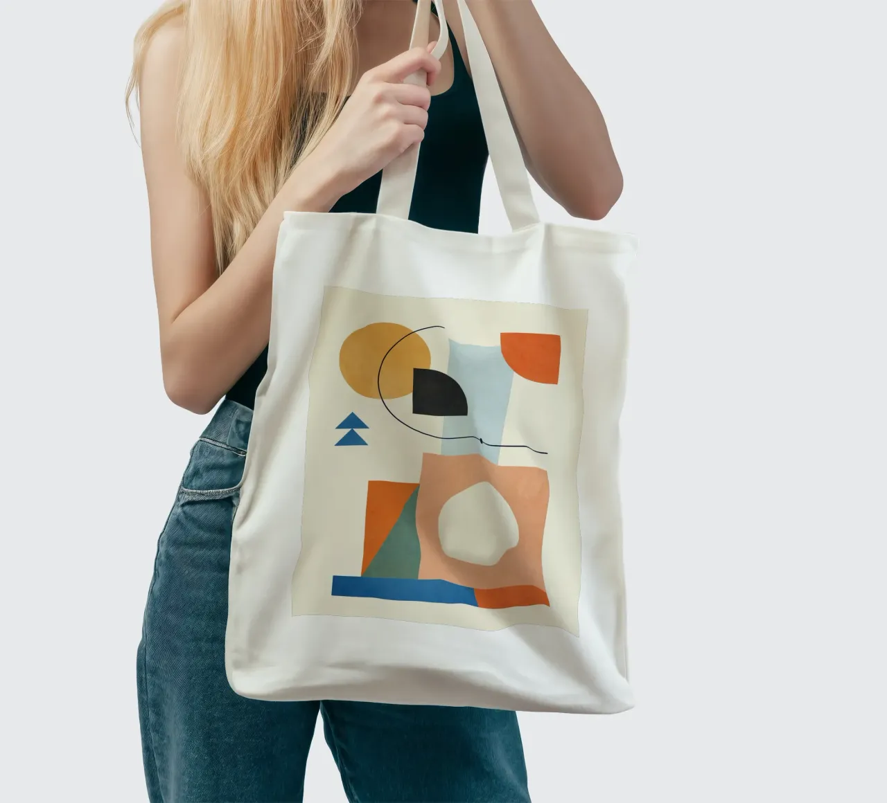 Geometric Color Play 02 borsa in juta da cityart