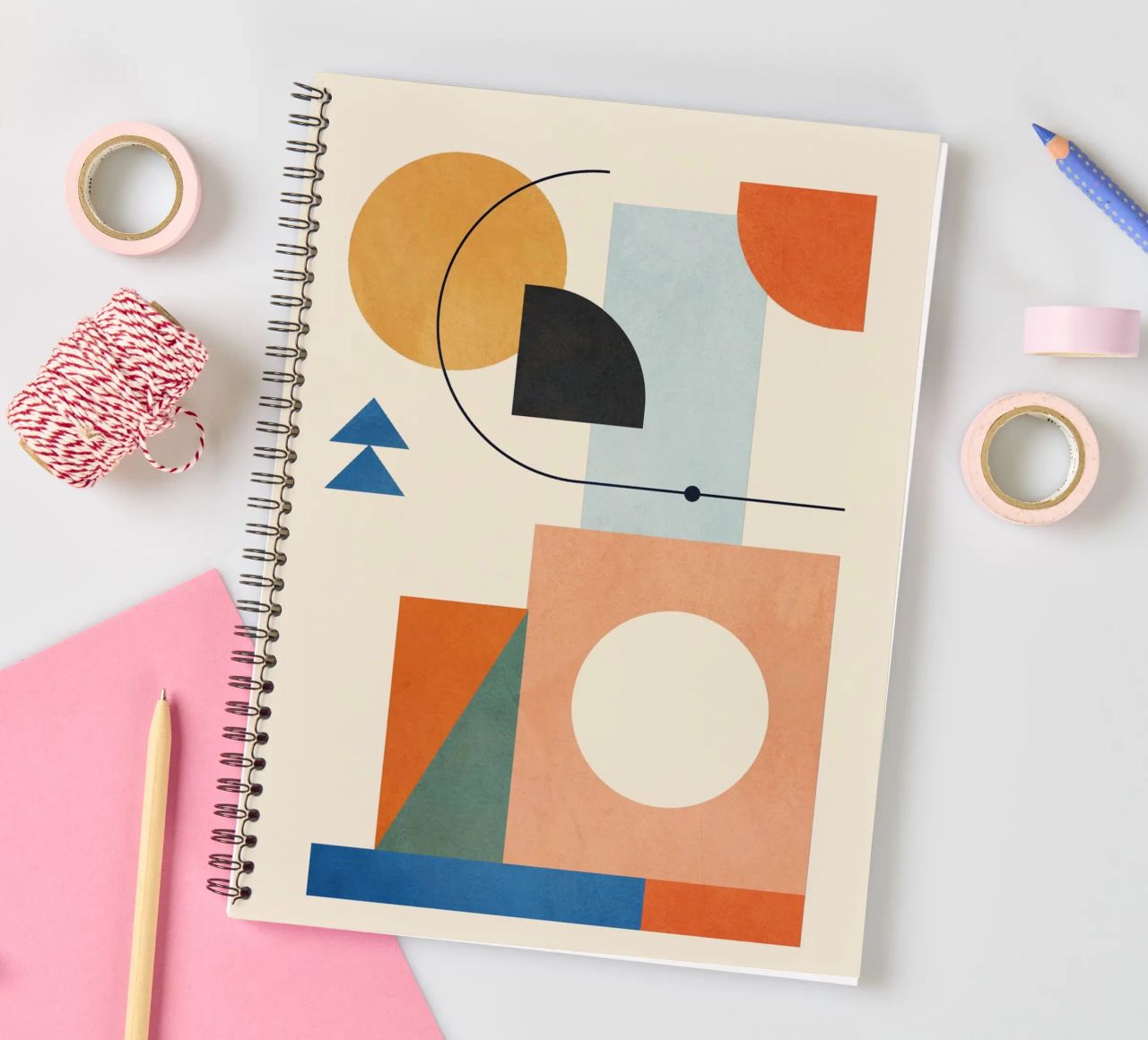 Geometric Color Play 02 spiral notebook by cityart